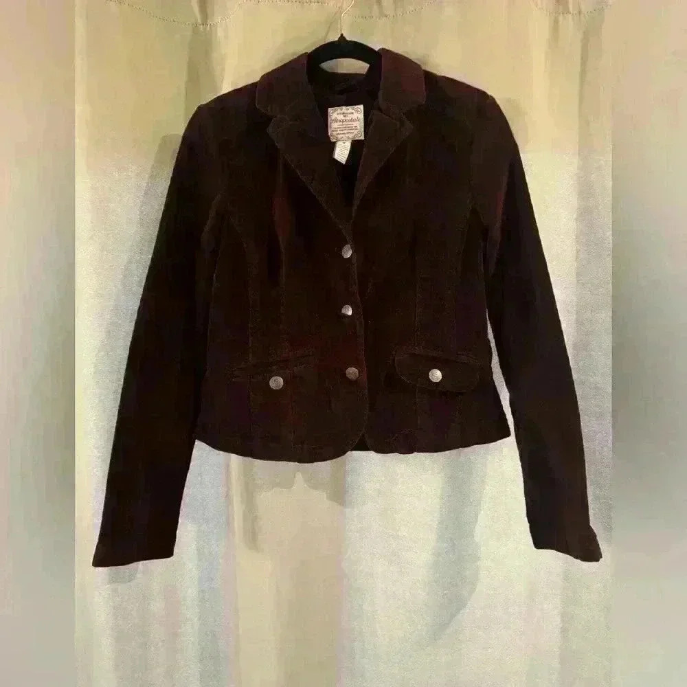 Women’s Plum Aeropostale Velvet Coat